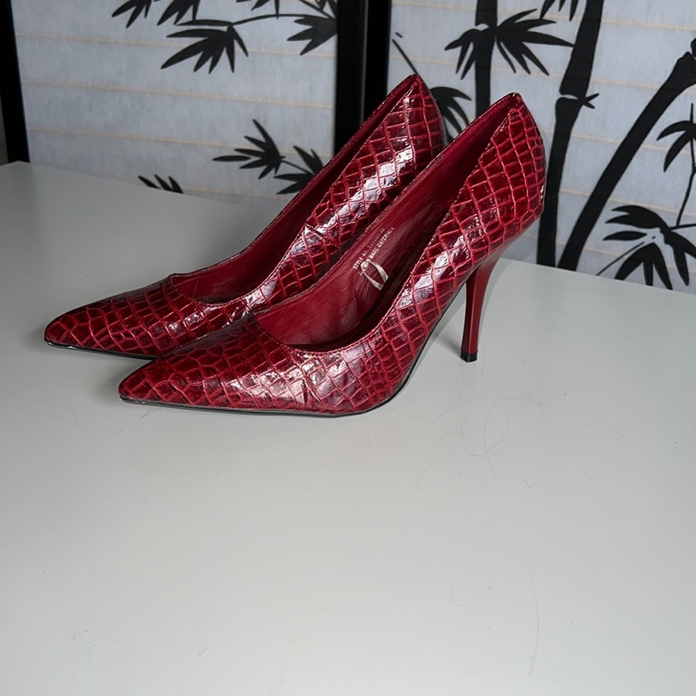 Red doll house stiletto shoes